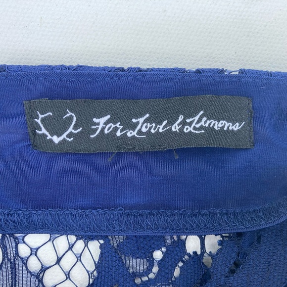 For Love and Lemons Maui Waui Blue Lace Skirt Set - Picture 10 of 16